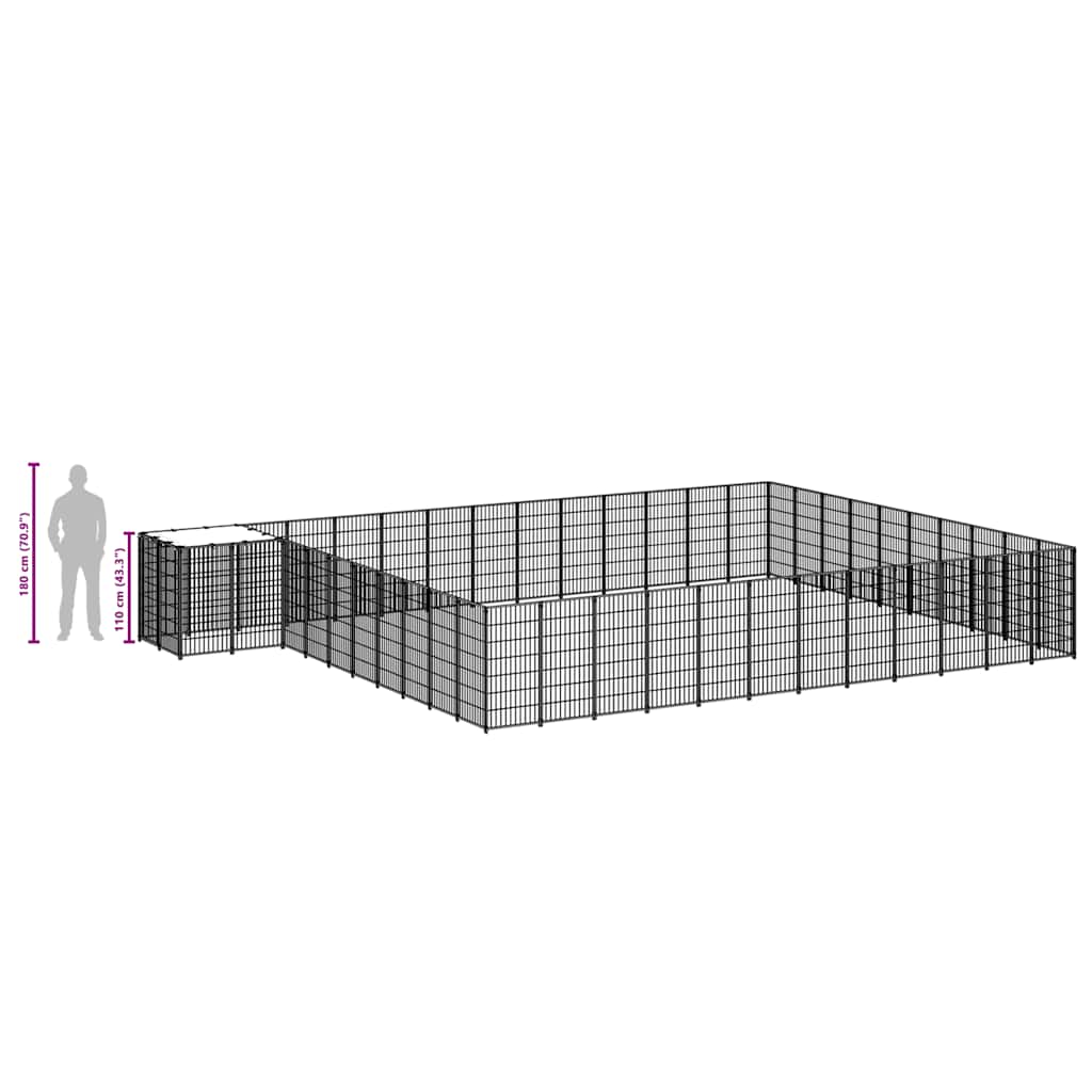 Dog Kennel Silver 37.51 m² Steel