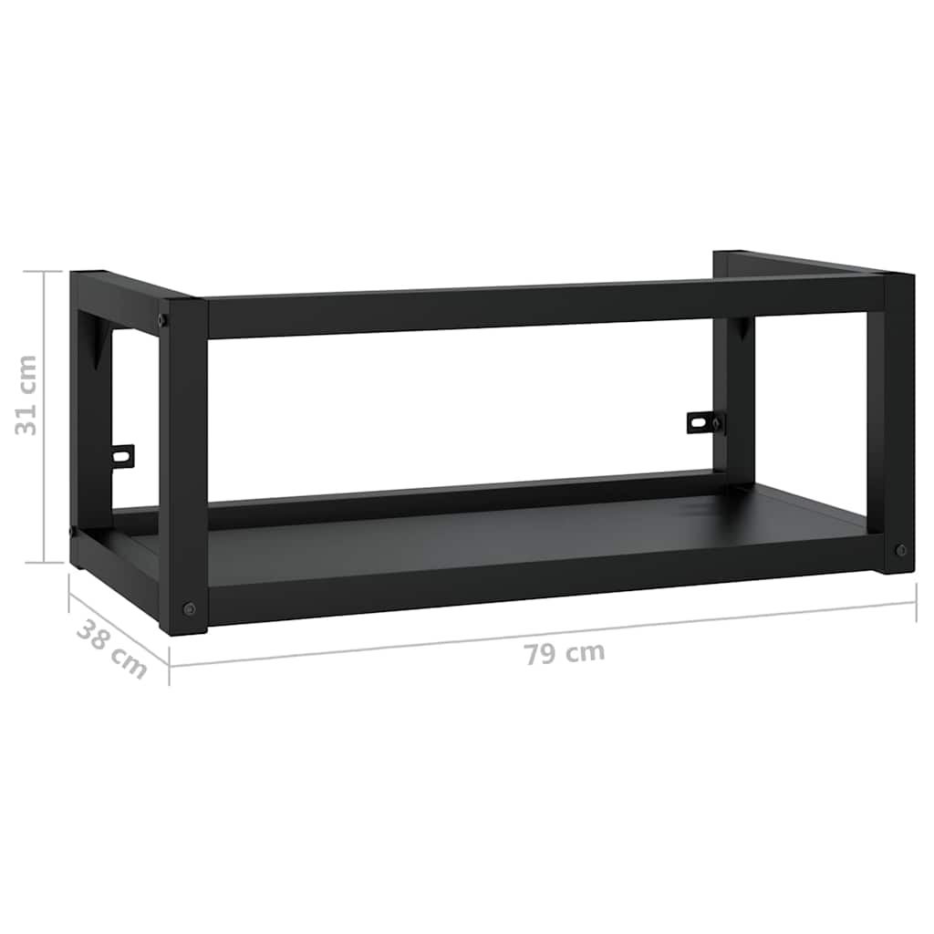 338495 vidaXL Wall-mounted Bathroom Washbasin Frame Black 79x38x31 cm Iron