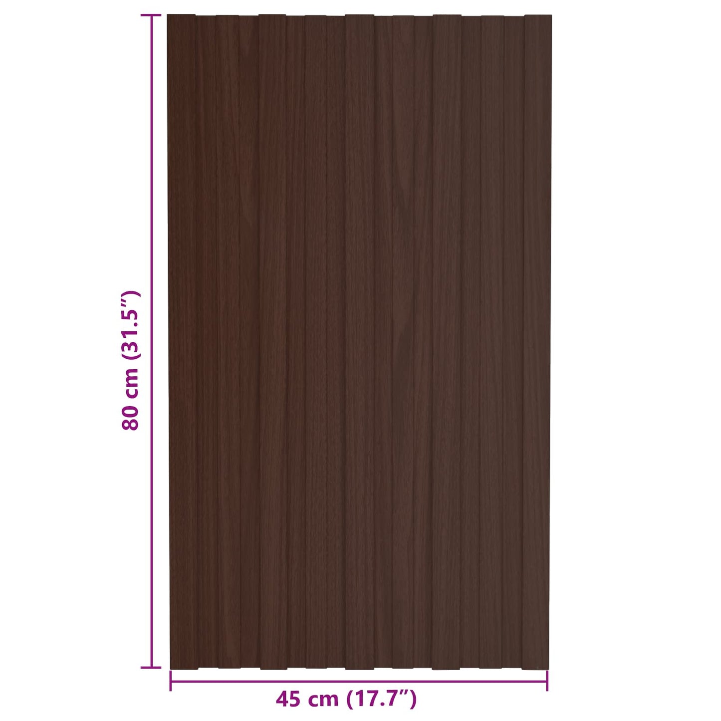 Roof Panel 12 pcs Brown 80 x 45 cm Galvanised steel