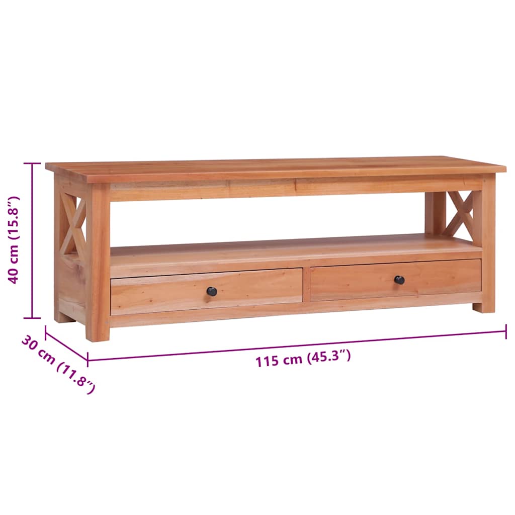 TV Cabinet 115x30x40 cm Solid Mahogany Wood