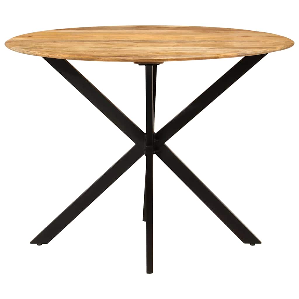 338454 vidaXL Dining Table Ø110x78 cm Solid Wood Mango and Steel