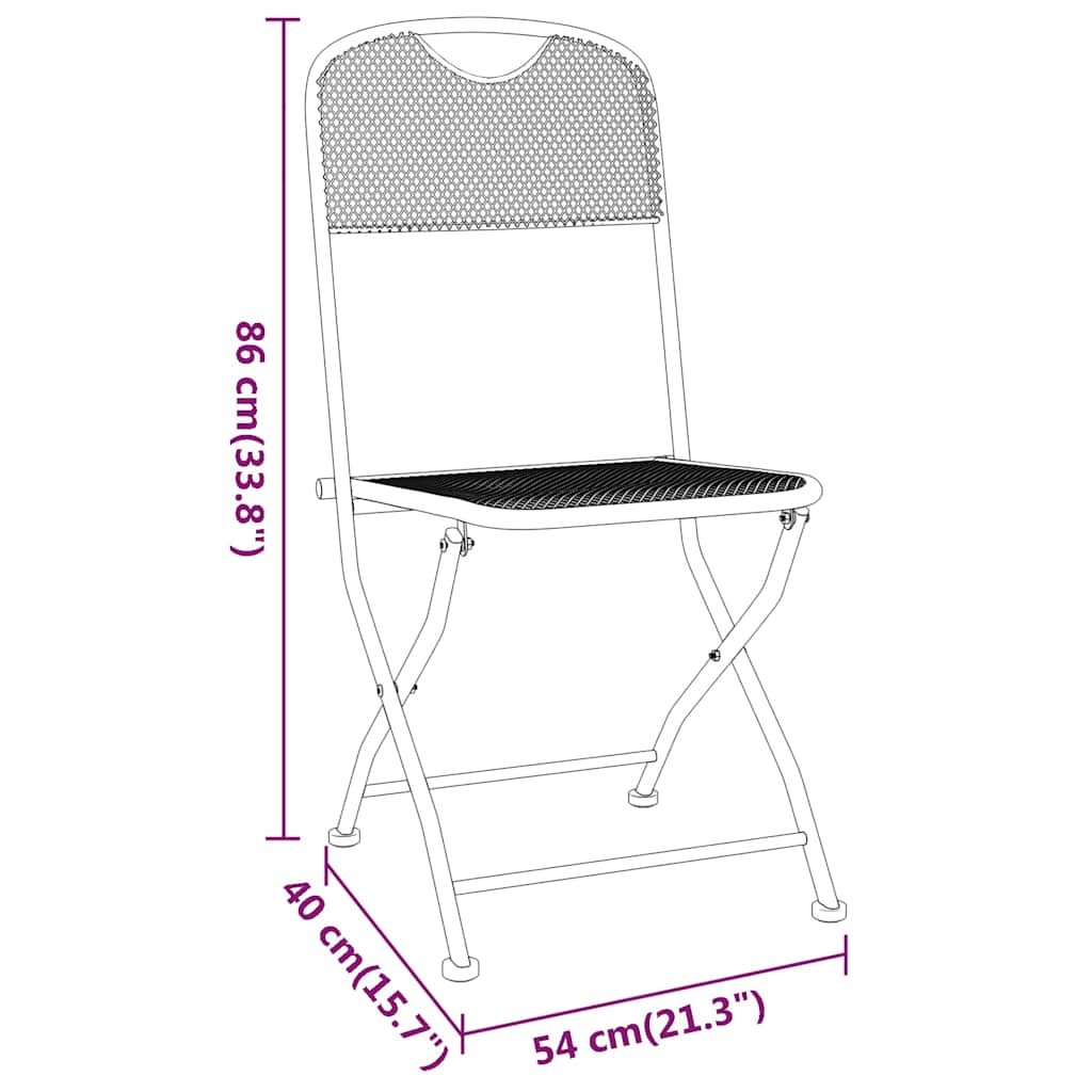 Folding Chairs 2 pcs Expanded Metal Mesh Anthracite