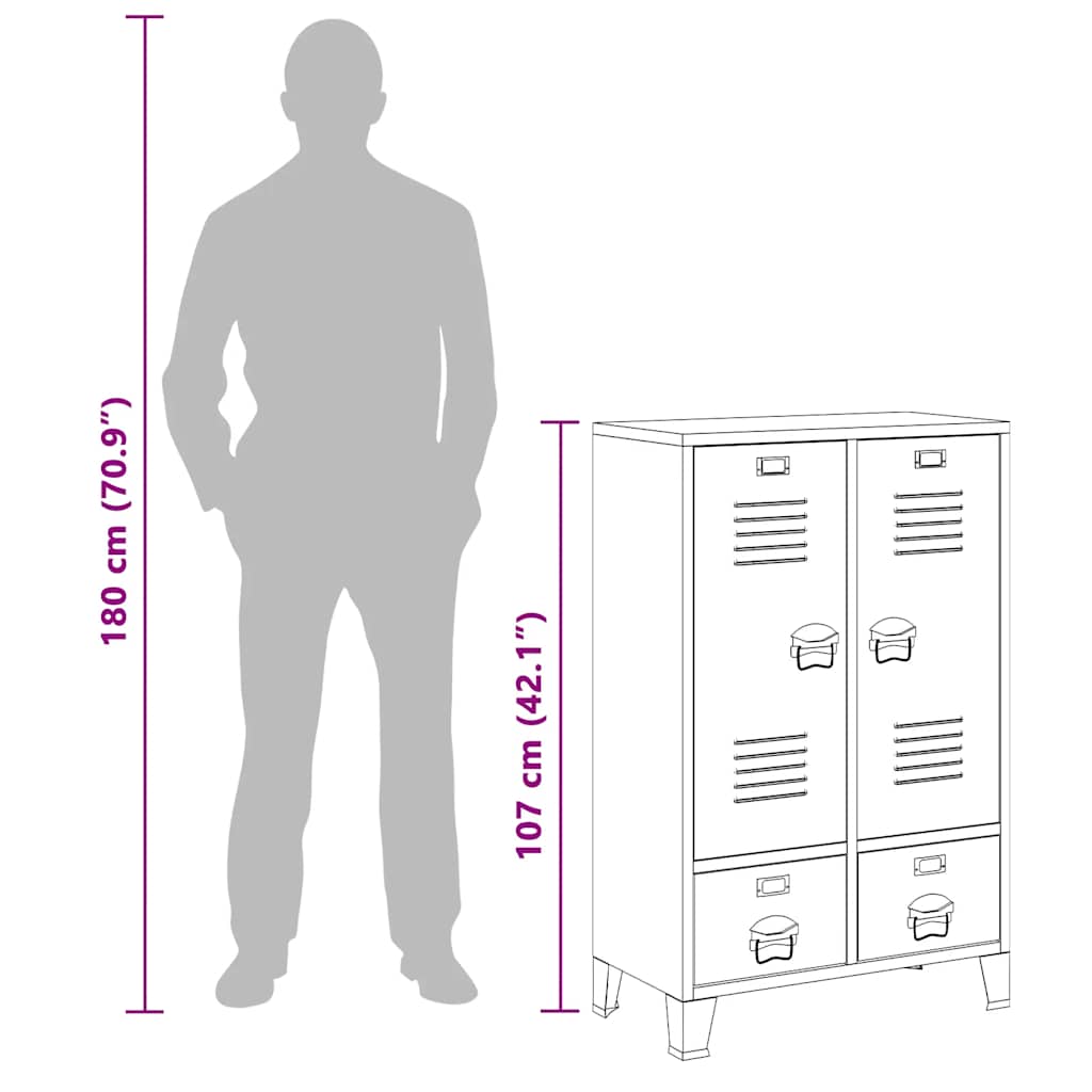 Industrial Wardrobe Anthracite 67x35x107 cm Steel