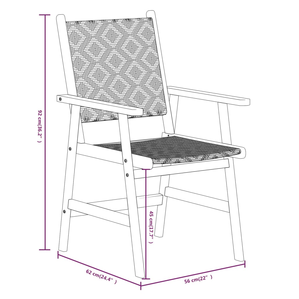 Garden Dining Set | Brown | Solid Acacia Wood | Medium | Durable