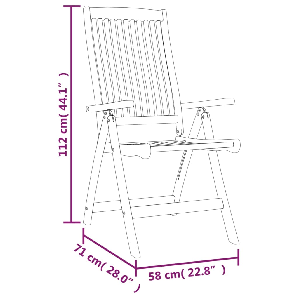 Garden Chair | Set of 4 | Solid Wood | Eucalyptus Wood with Oil Finish