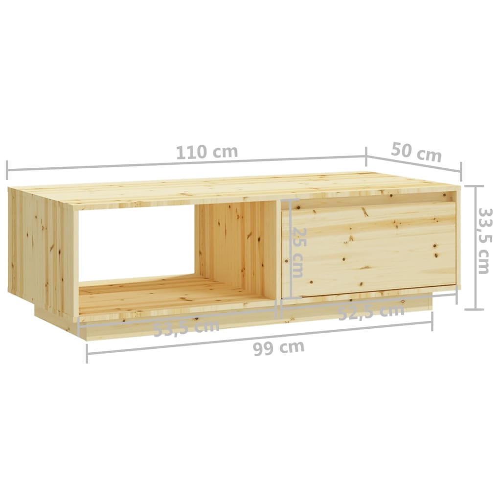 Coffee Table 110x50x33,5 cm Solid Wood Fir