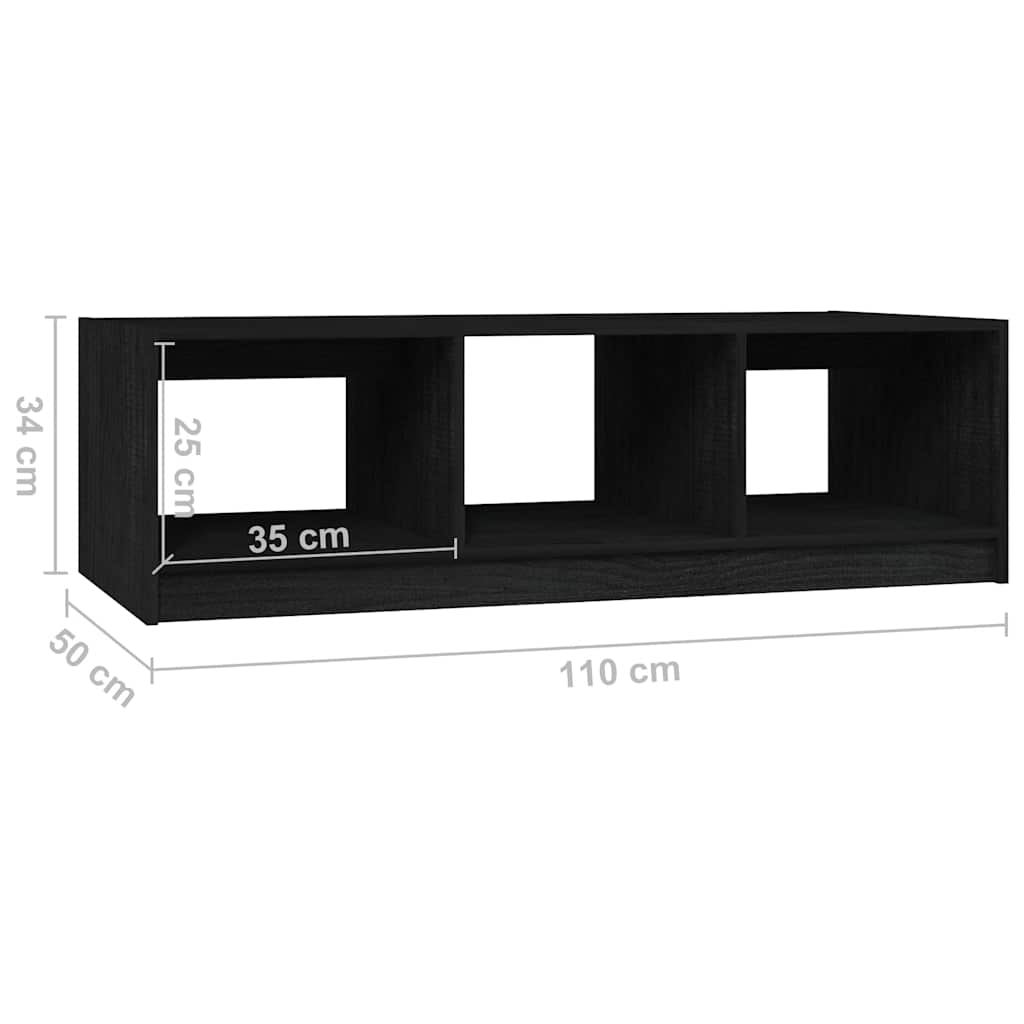 Coffee Table | Black | Solid pinewood | Medium | Storage | Coffee Table