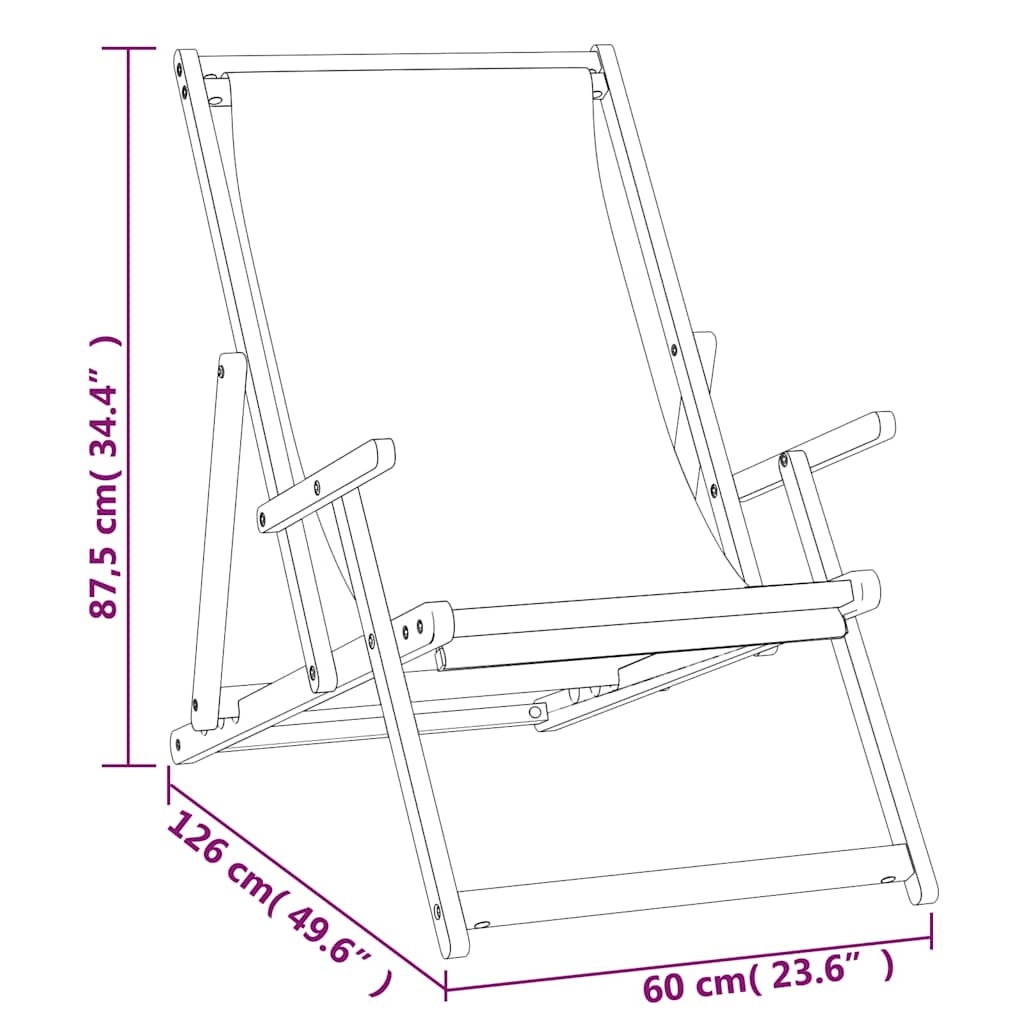 Beach Chair | Blue | Teak wood, Polyester | Medium | Foldable