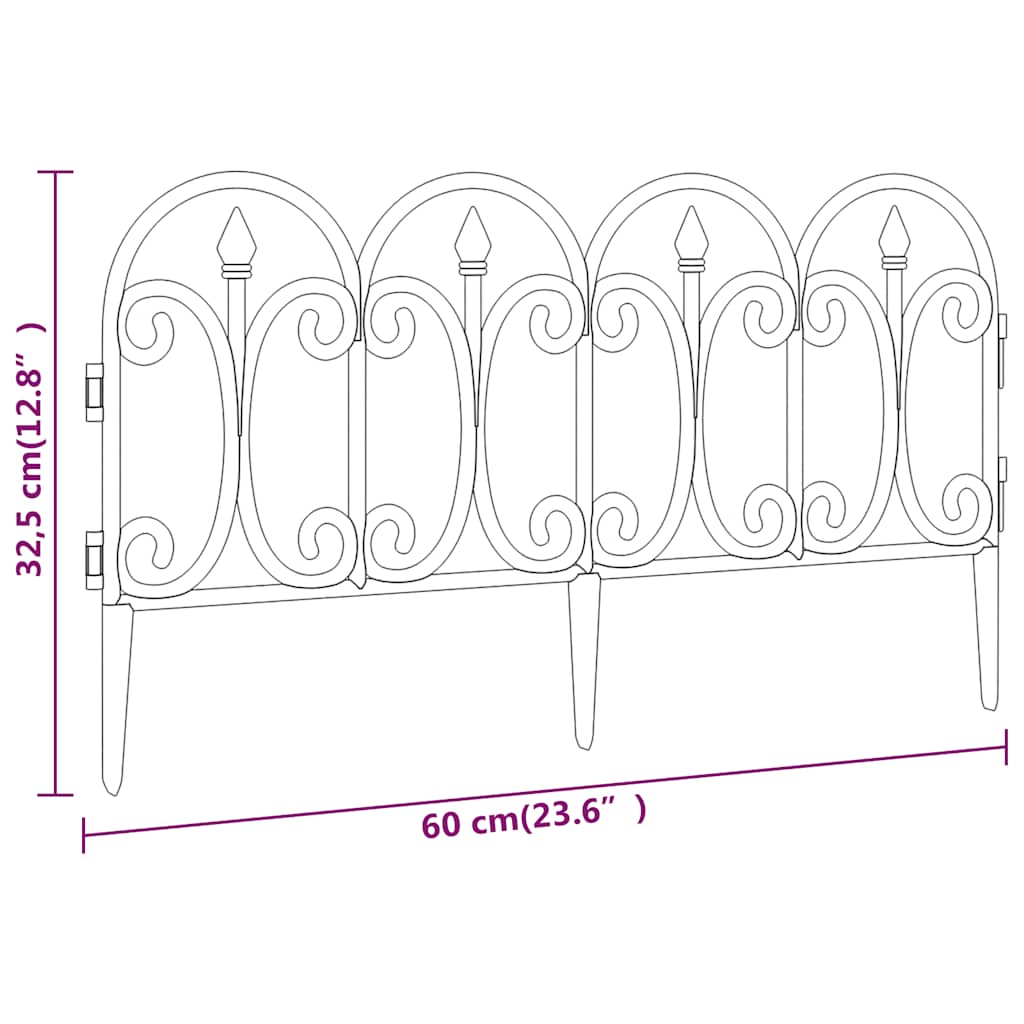 318294 vidaXL Lawn Edgings 17 pcs White 10 m PP