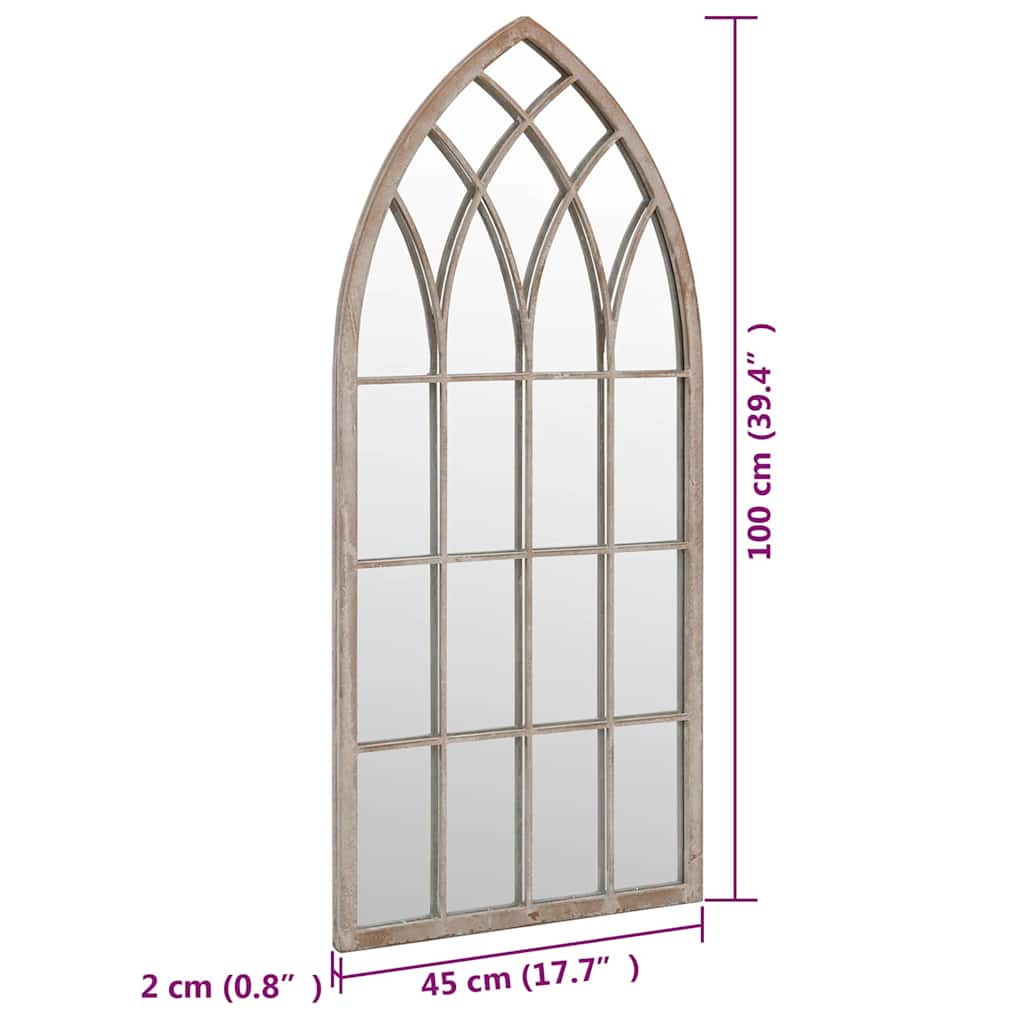 318341 vidaXL Garden Mirror Sand 100x45 cm Iron for Outdoor Use