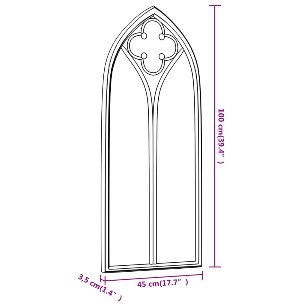 Garden Mirror Sand 100x45 cm Iron for Outdoor Use