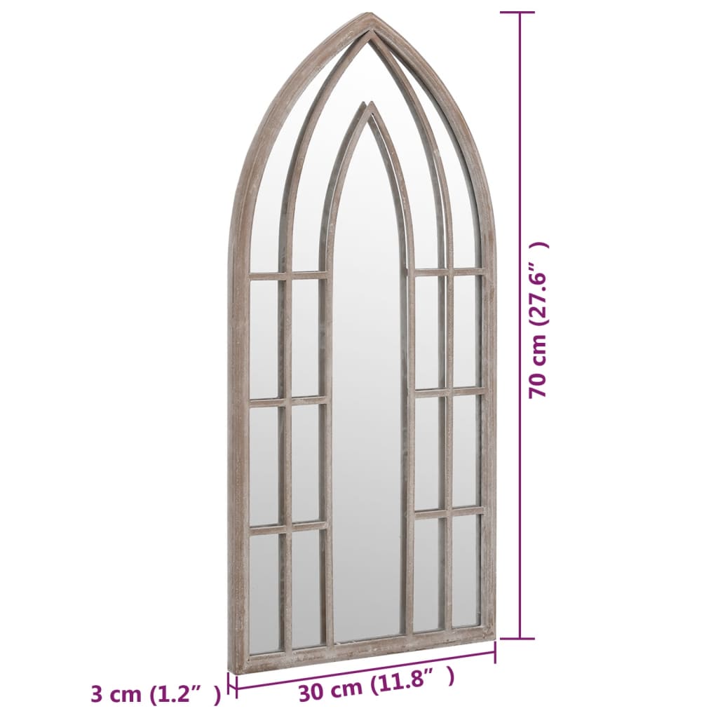 Garden Mirror Sand 70x30 cm Iron for Outdoor Use