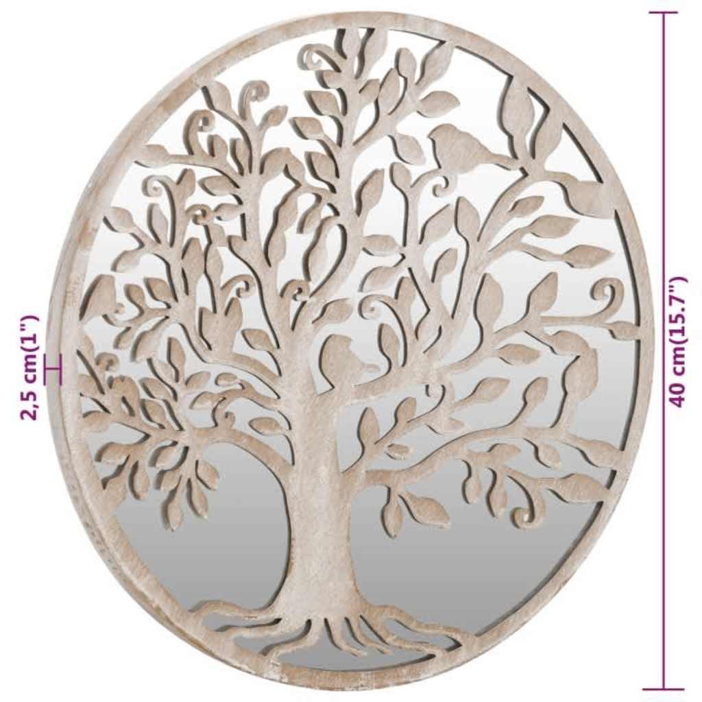 318369 vidaXL Garden Mirror Sand 40x2,5 cm Iron Round for Outdoor Use