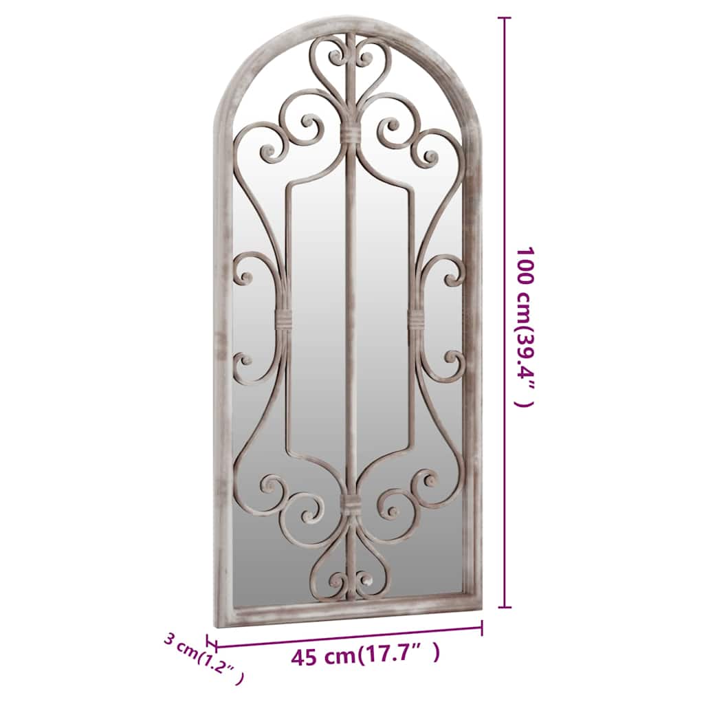 318373 vidaXL Garden Mirror Sand 100x45 cm Iron for Outdoor Use