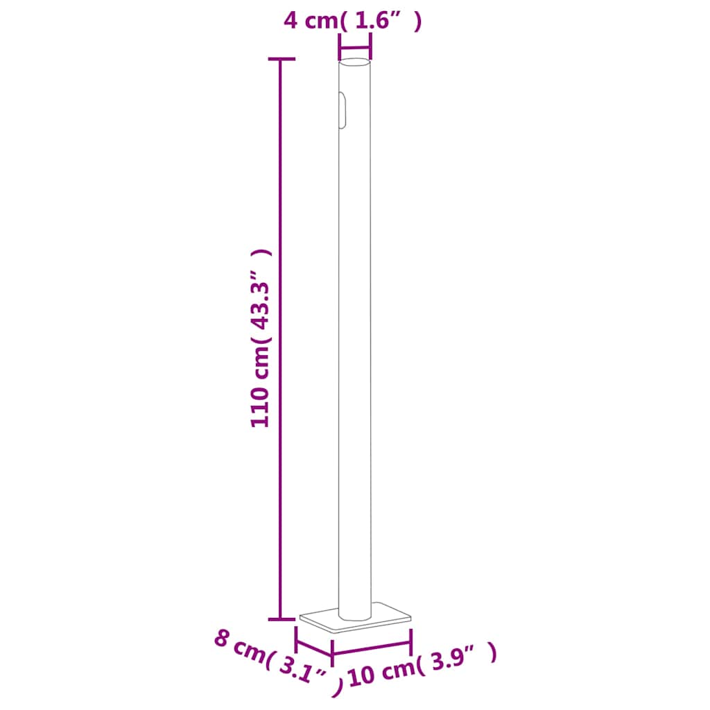318037 vidaXL Retractable Side Awning Cream 180x1000 cm