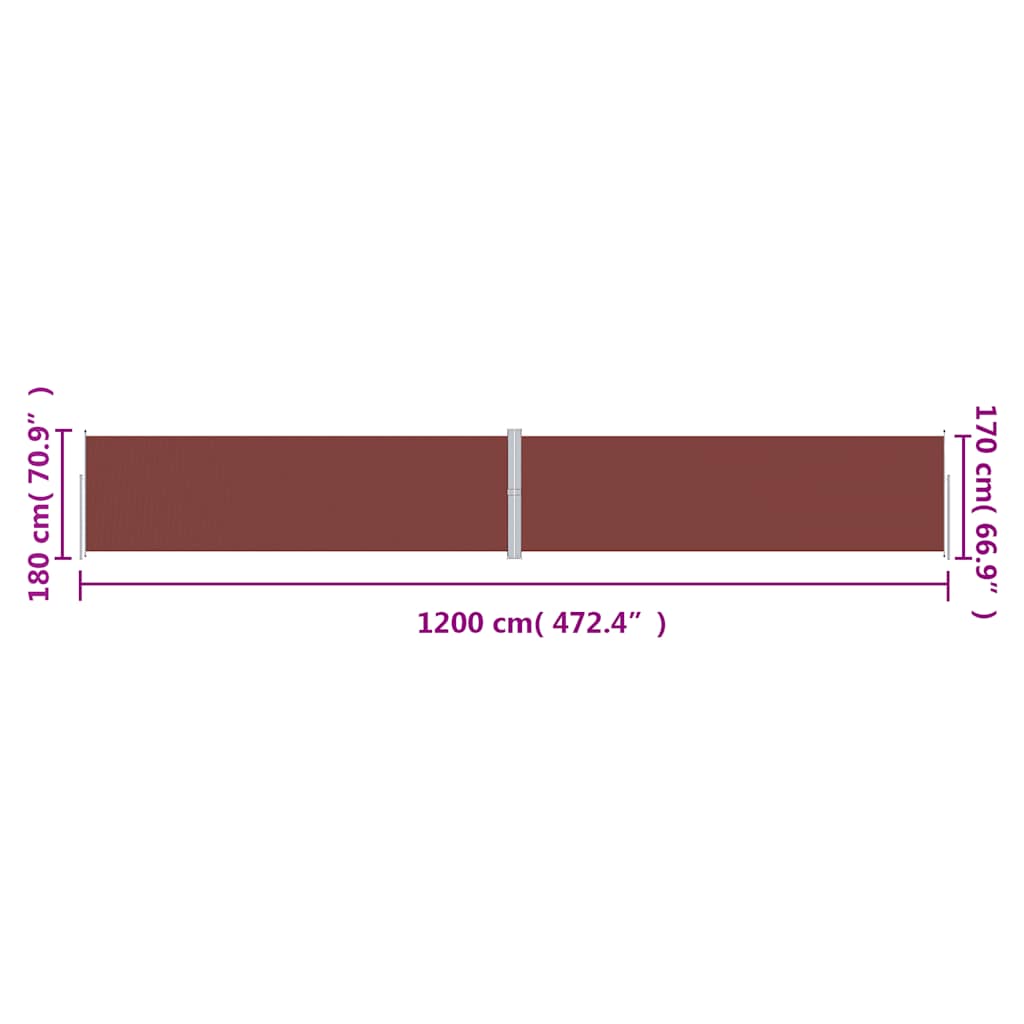 Retractable Side Awning Brown 180x1200 cm