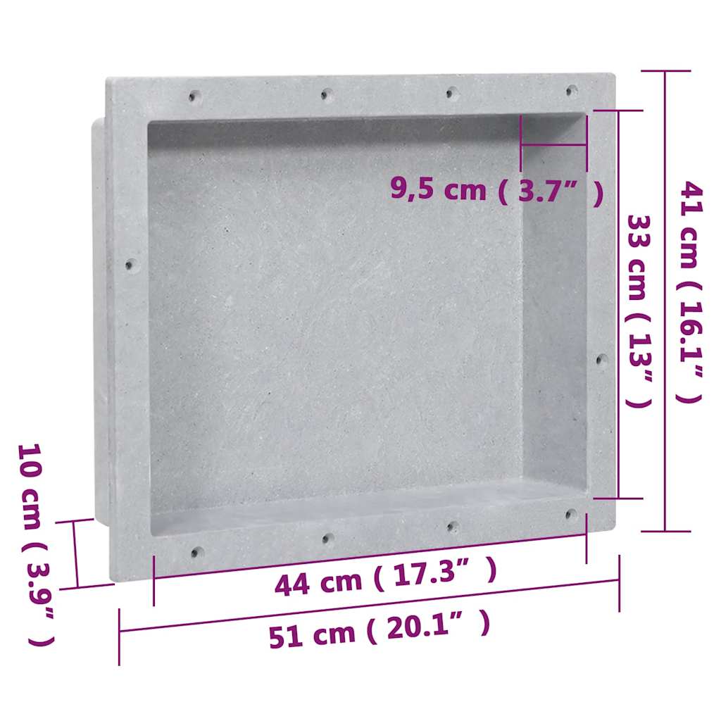 Shower Niche Matt Grey 41x51x10 cm