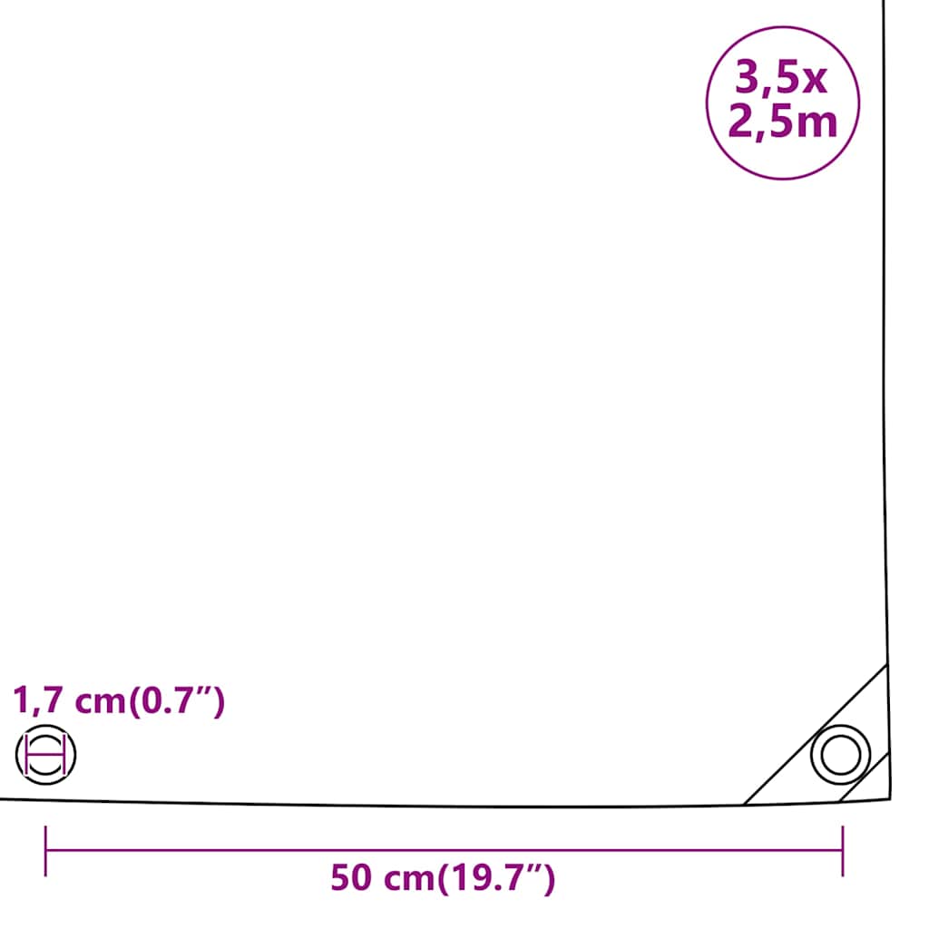 Tarpaulin 650 g/m² 3.5x2.5 m Black