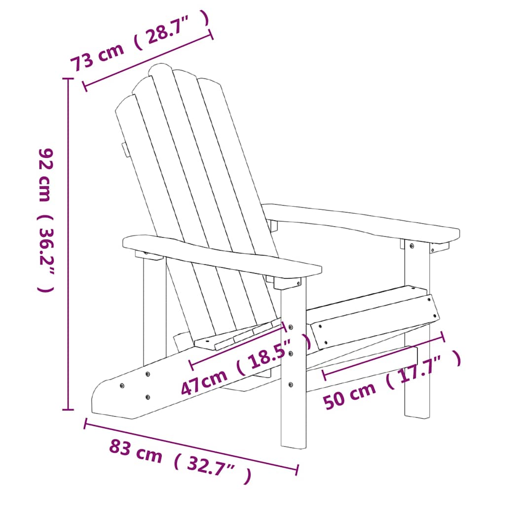 318637 vidaXL Garden Adirondack Chair HDPE White