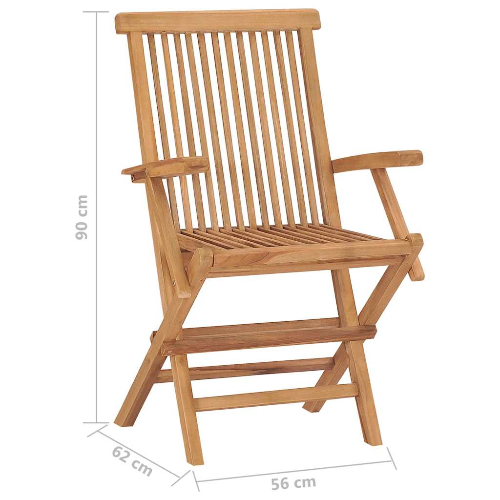 Folding Chairs 8 pcs Solid Teak Wood