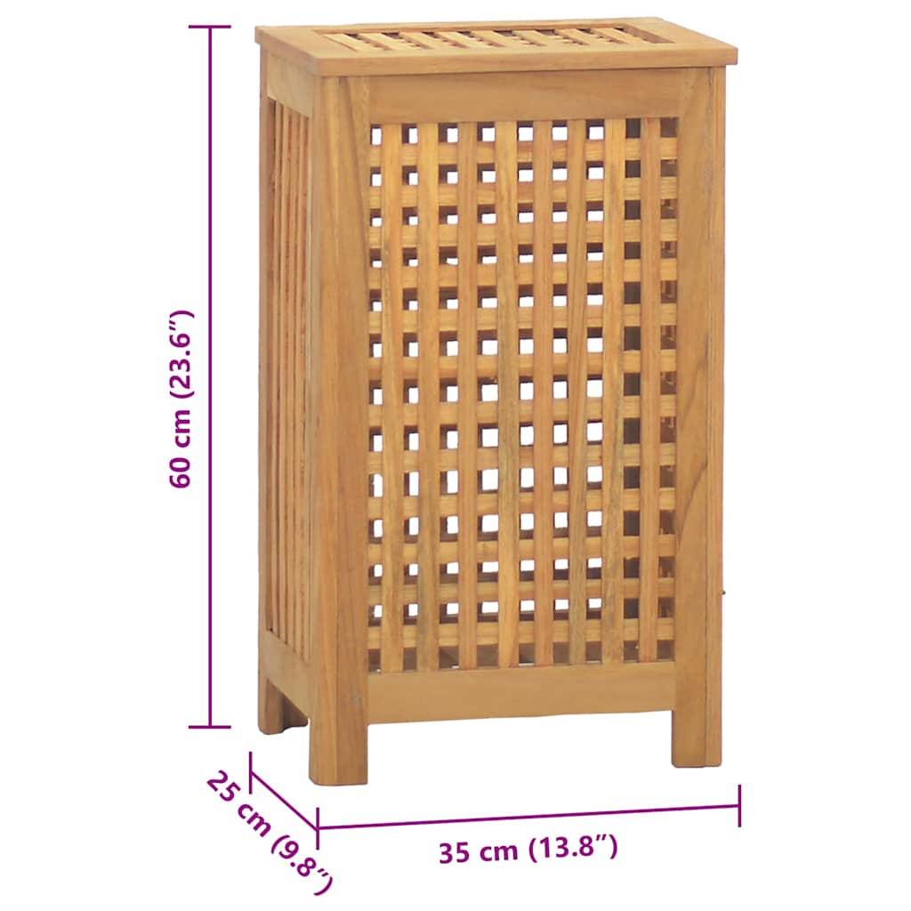 Laundry Basket Natural Solid Teak Wood