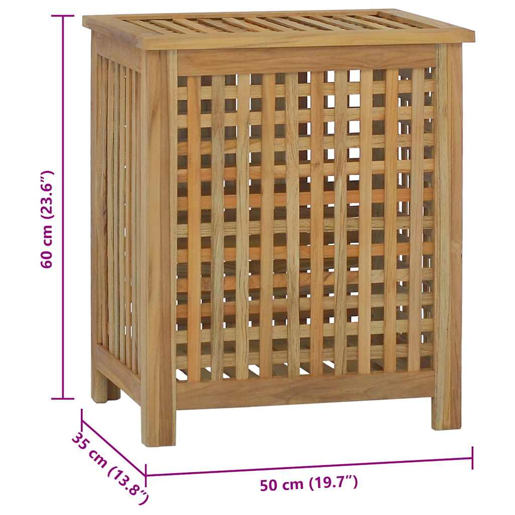 Laundry Basket Natural Solid Teak Wood