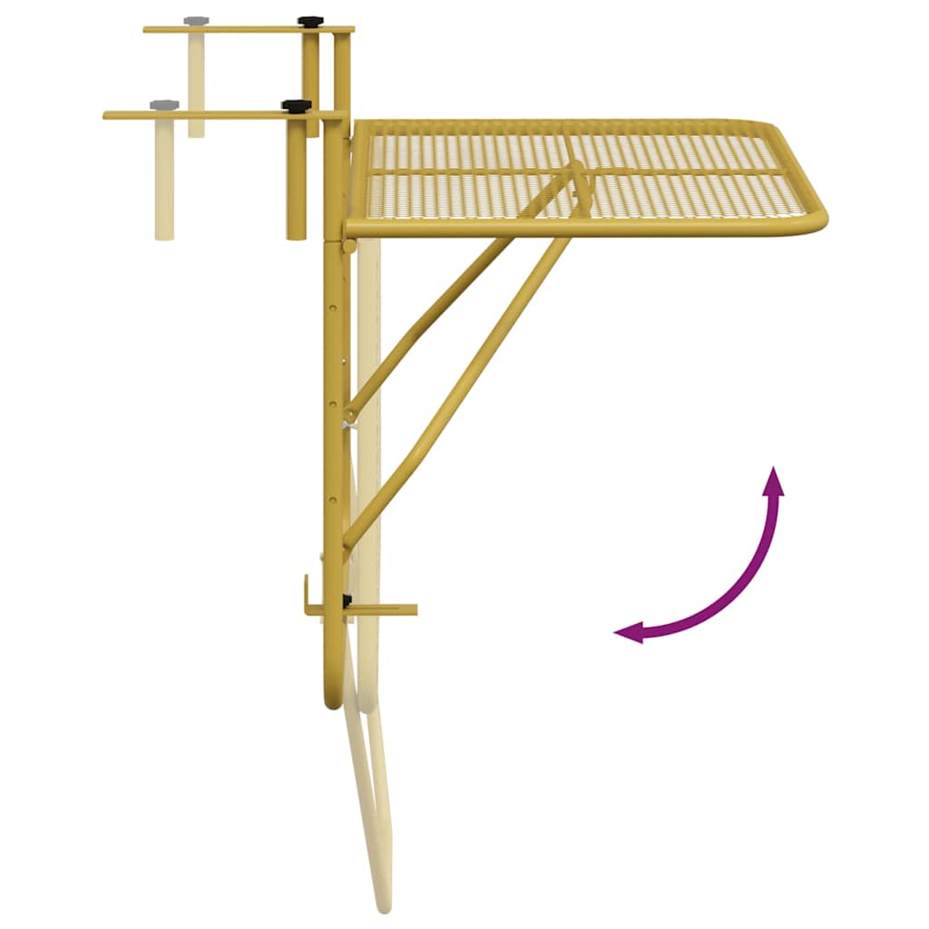 Balcony Table Gold 60x40 cm Steel