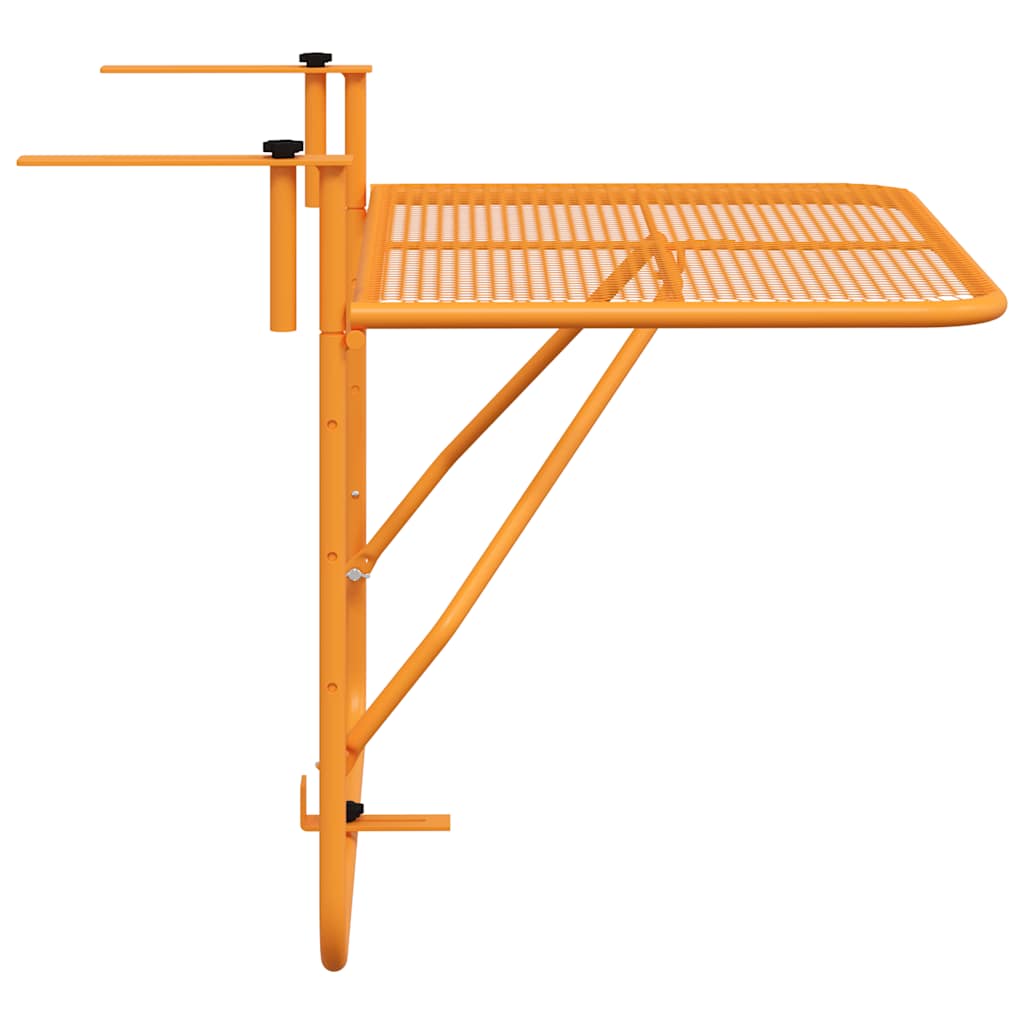 Balcony Table Yellow 60x40 cm Steel