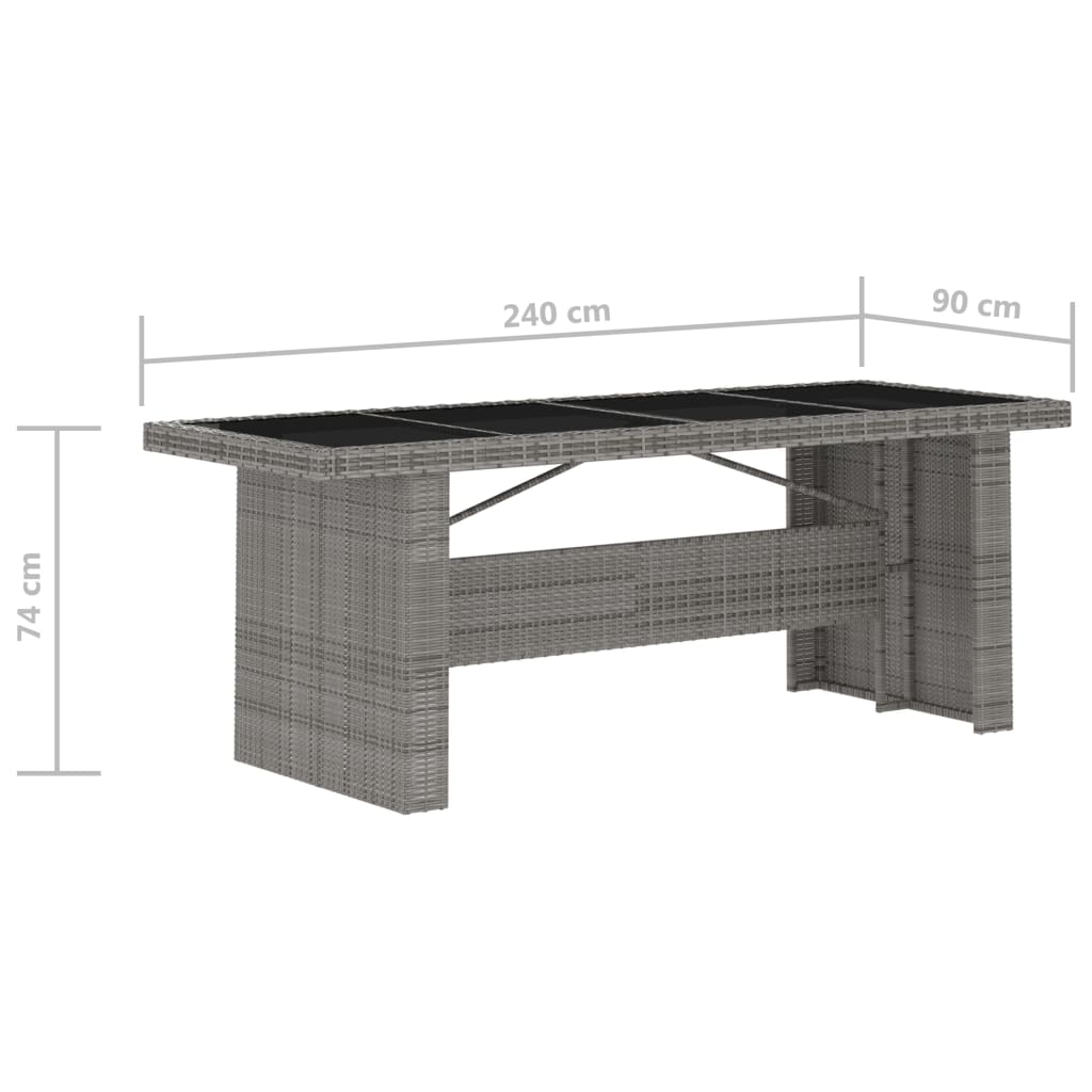 Garden Dining Set | Grey | PE rattan | 7 Piece Set | Removable Covers