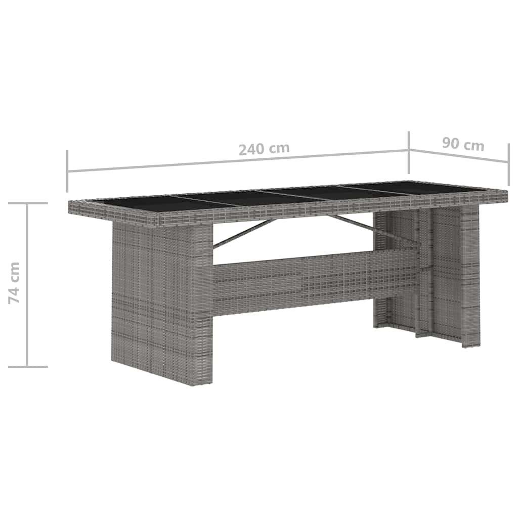 Garden Dining Set | Grey | PE rattan | 7 Piece Set | Removable Covers