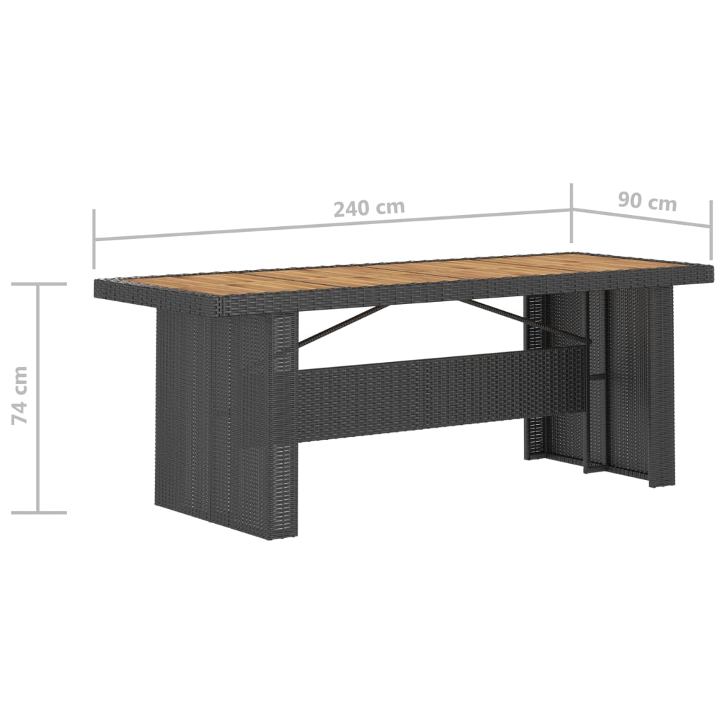 Garden Dining Set | Black | PE rattan | Large | Garden Dining Set