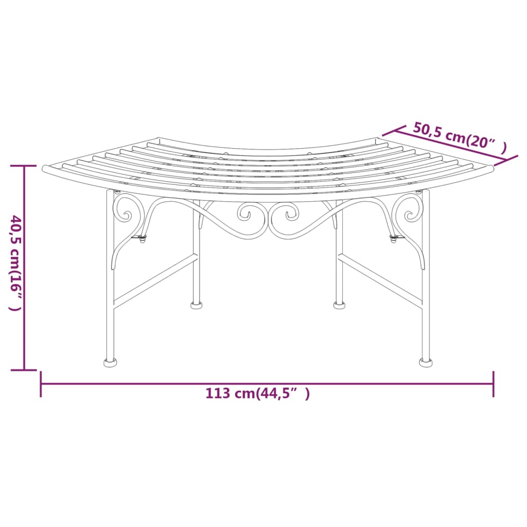 Tree Bench | Black | Steel | Medium | Durable | Circular Tree Bench