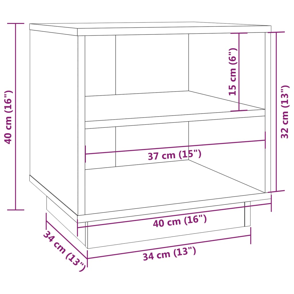 813326 vidaXL Bedside Cabinets 2 pcs 40x34x40 cm Solid Wood Pine