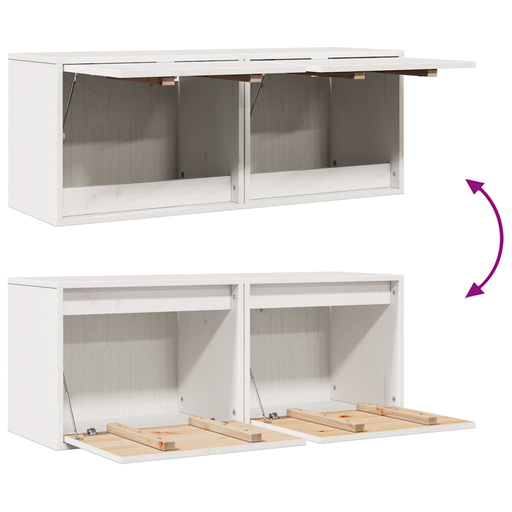 813438 vidaXL Wall Cabinets 2 pcs White 45x30x35 cm Solid Pinewood