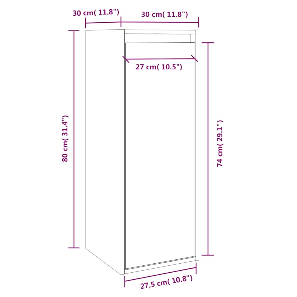 Wall Cabinets 2 pcs Black 30x30x80 cm Solid Wood Pine