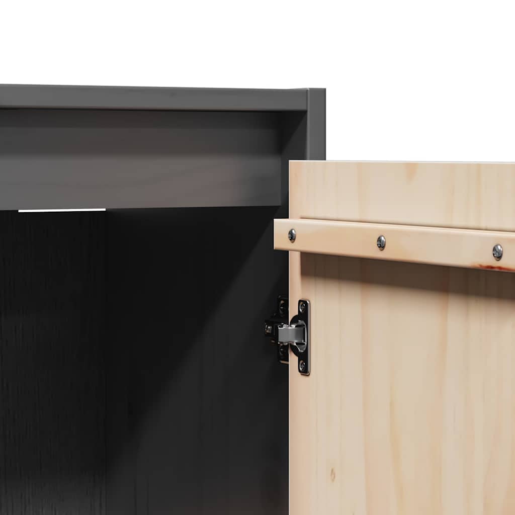 Wall Cabinets 2 pcs Grey 30x30x100 cm Solid Pinewood