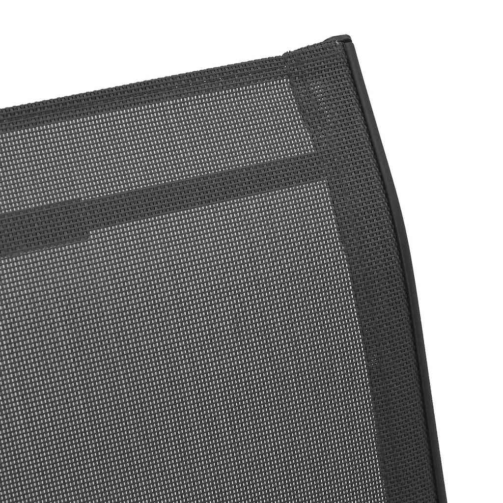 318777 vidaXL Stackable Garden Chairs 2 pcs Black Textilene Fabric