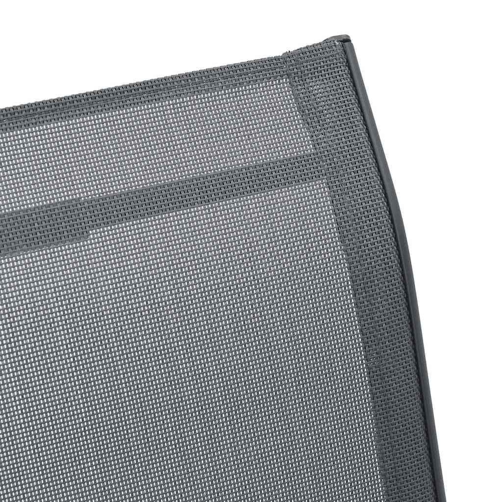 318778 vidaXL Stackable Garden Chairs 2 pcs Grey Textilene Fabric
