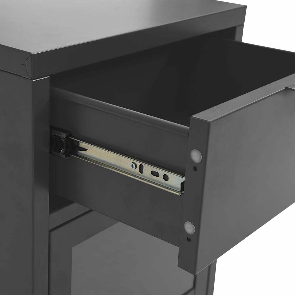Nightstands 2 pcs Anthracite 40x30x54,5 cm Steel and Glass