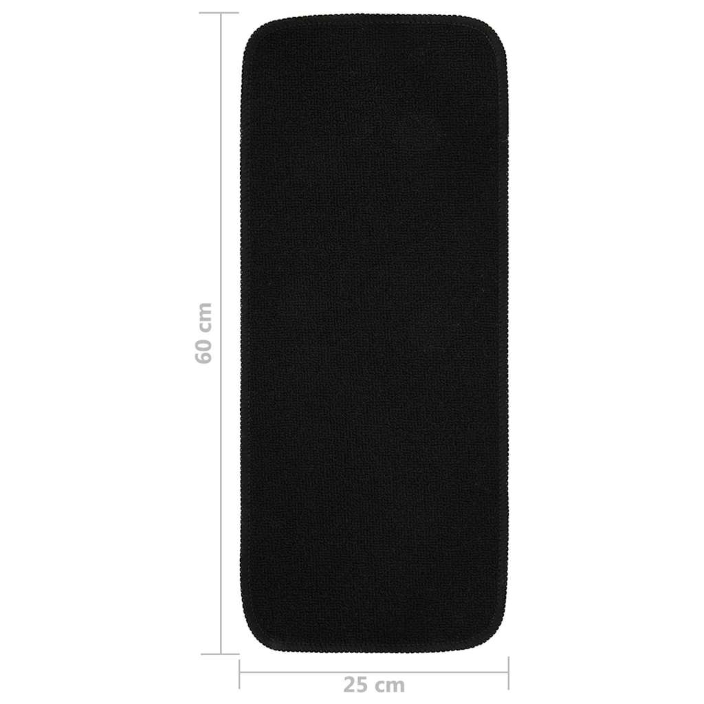 340392 vidaXL Anti Slip Stair Mats 15 pcs 60x25 cm Black Rectangular
