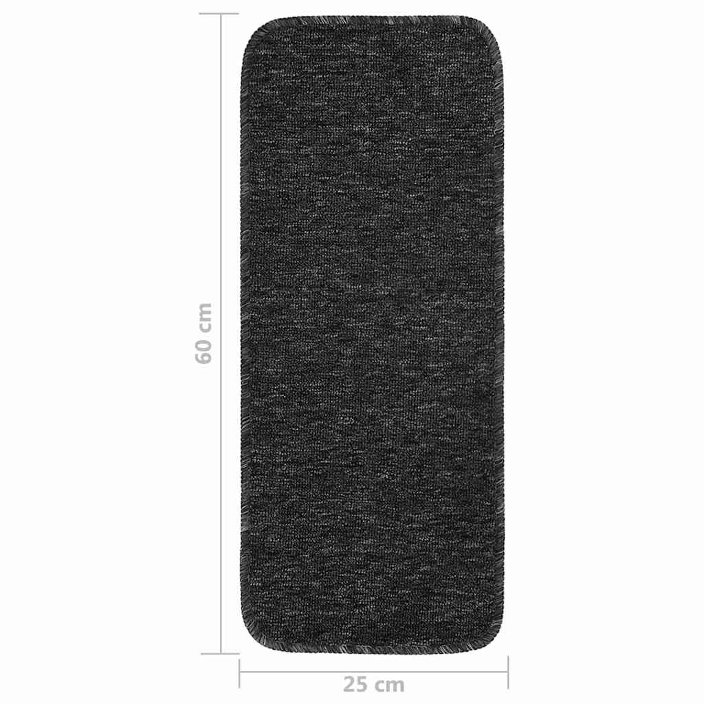 340394 vidaXL Anti Slip Stair Mats 15 pcs 60x25 cm Anthracite Rectangular