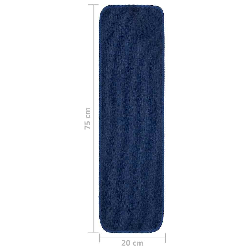 Anti Slip Stair Mats 15 pcs 75x20 cm Navy Blue Rectangular