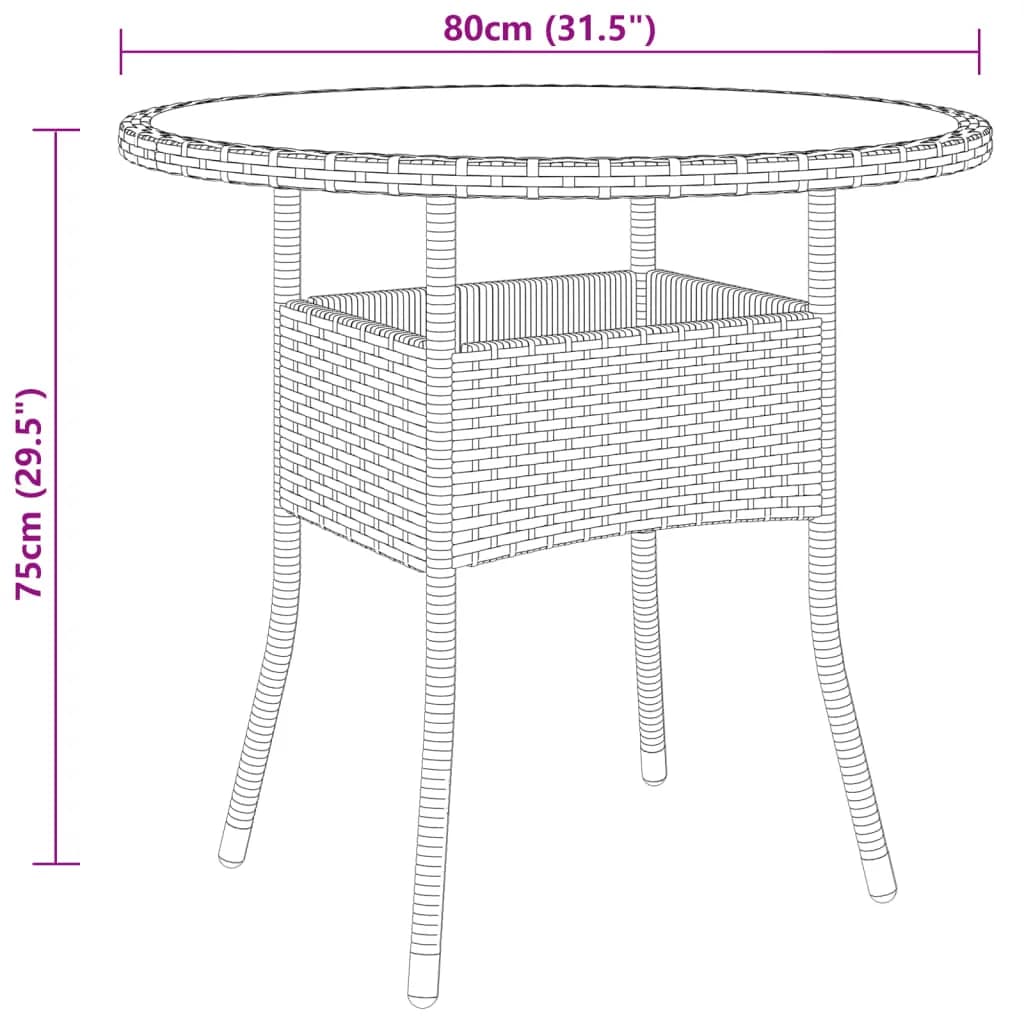 Garden Bistro Set | Brown | Poly rattan | Standard | Removable Covers