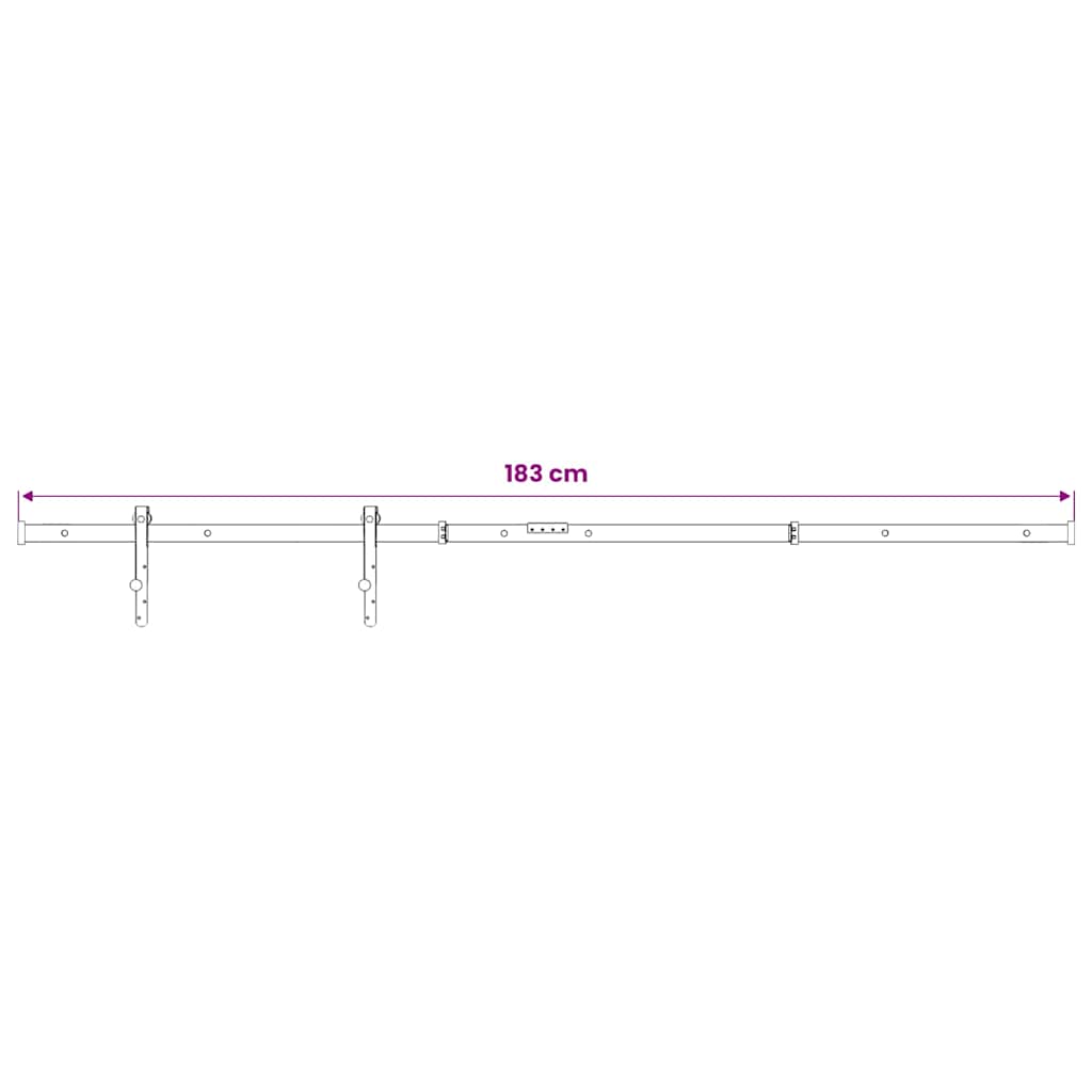 Mini Sliding Cabinet Door Kit Carbon Steel White 183 cm