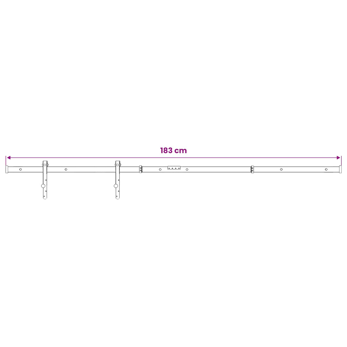 Mini Sliding Cabinet Door Kit Carbon Steel White 183 cm