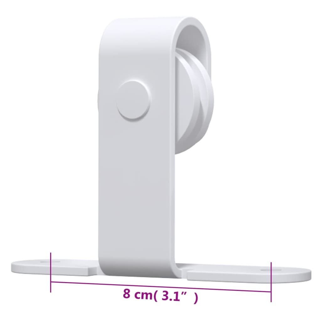 Mini Sliding Cabinet Door Kit Carbon Steel White 200 cm