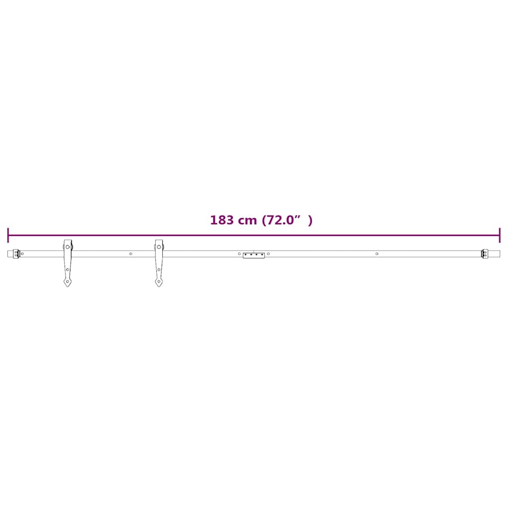 Mini Sliding Cabinet Door Kit Carbon Steel White 183 cm
