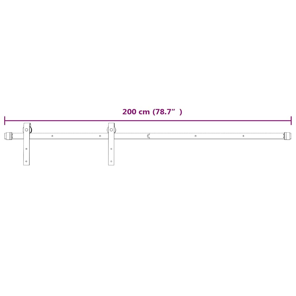 Sliding Door Hardware Kit 200 cm Steel White