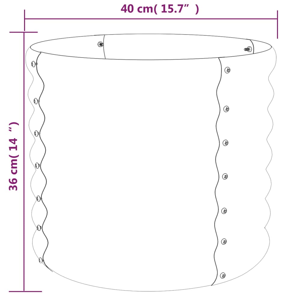 Garden Planter Galvanised Steel 40x40x36 cm Brown