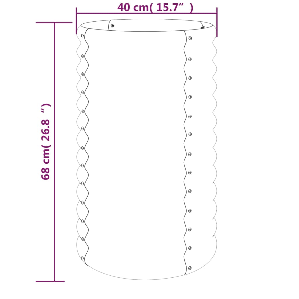 Garden Planter Galvanised Steel 40x40x68 cm Green
